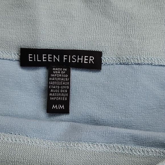 Eileen fisher boat neck 3/4 sleeve knee length dress light baby blue Medium - Picture 3 of 8